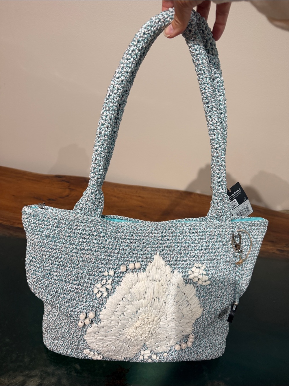 The Sak Light Blue Floral Shoulder Bag
